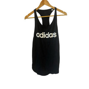 Women's Adidas Black & White Logo Racerback Tank Top L